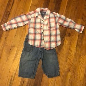 Matching set...long sleeve plaited shirt and pants